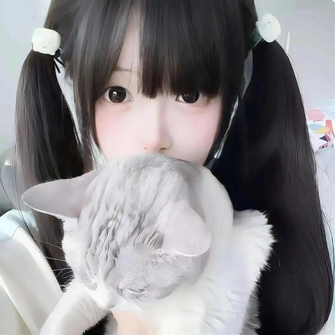 抱着猫咪少萝女生头像