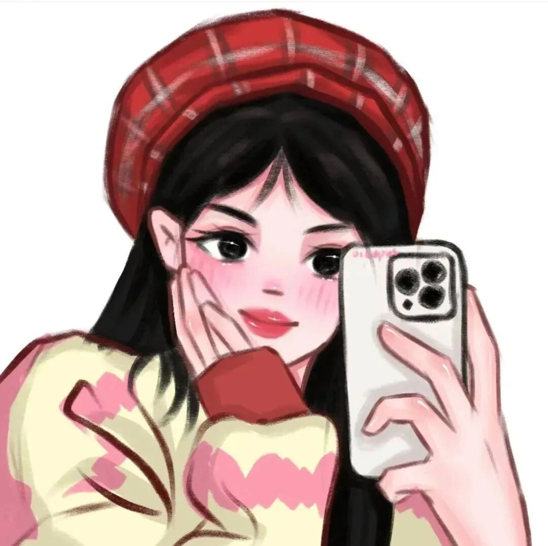 自拍手机手绘动漫头像女