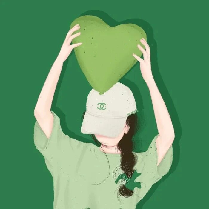 aixinshloufaxiao爱心四人闺蜜头像手绘闺蜜头像
