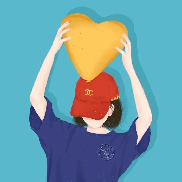 aixinshloufaxiao爱心四人闺蜜头像手绘闺蜜头像