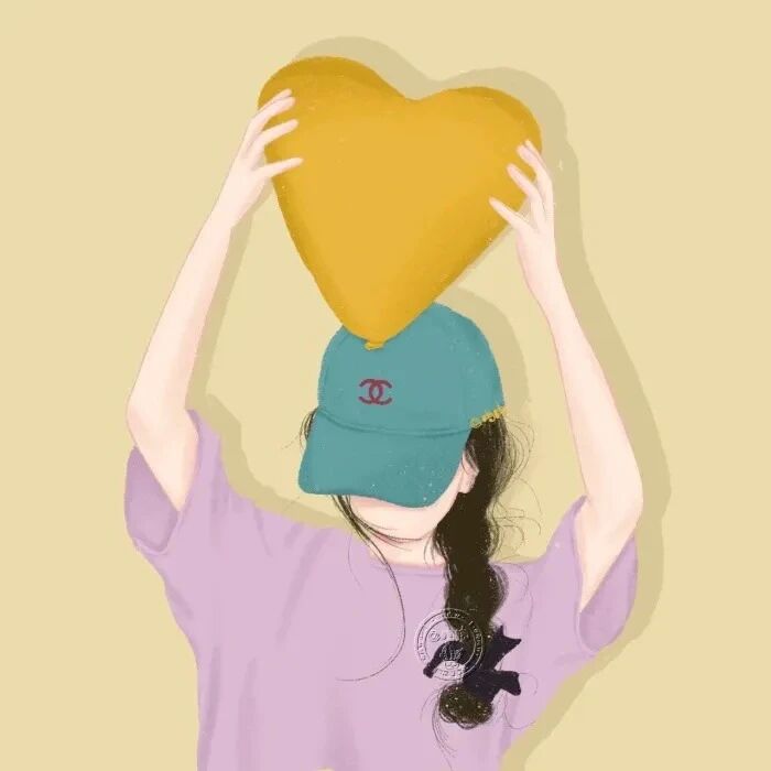 aixinshloufaxiao爱心四人闺蜜头像手绘闺蜜头像