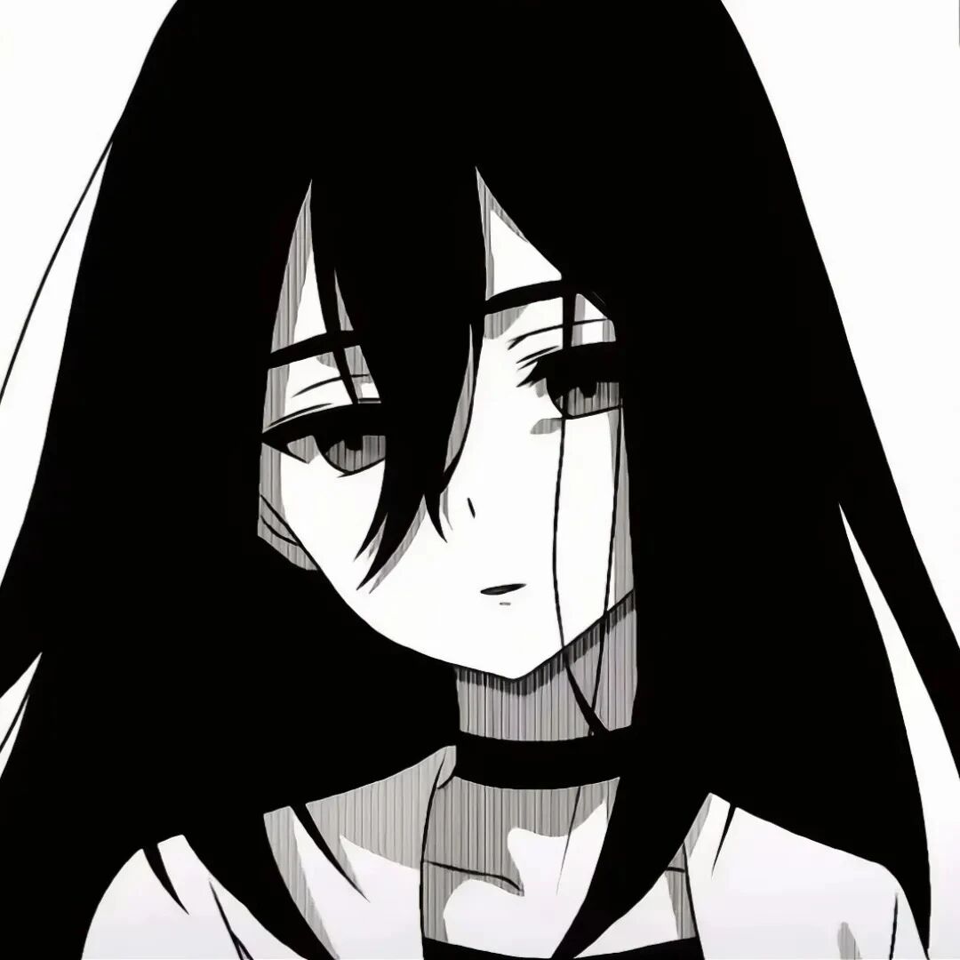 黑白动漫头像女