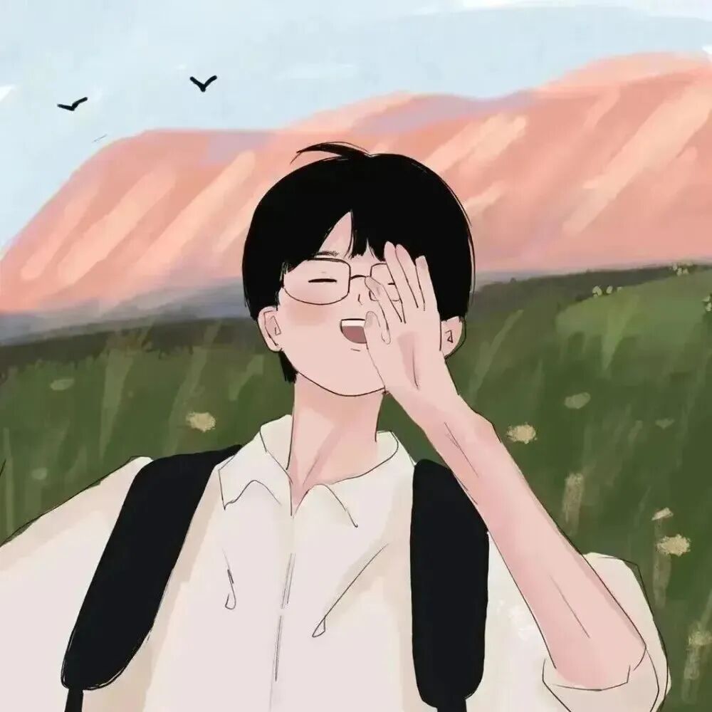 beishubaopuzidgaihe学院风插画情侣头像