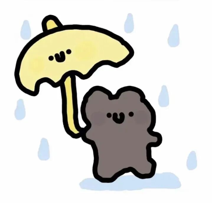 csanpoipljaihe撑伞可爱卡通情侣头像