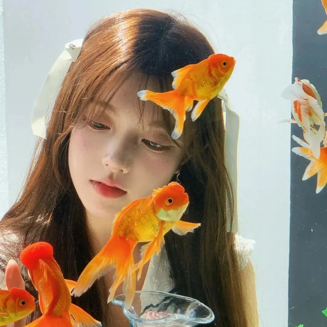 金鱼温柔女生头像