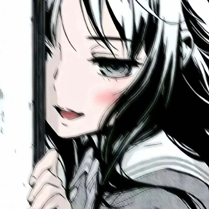 黑白动漫头像女
