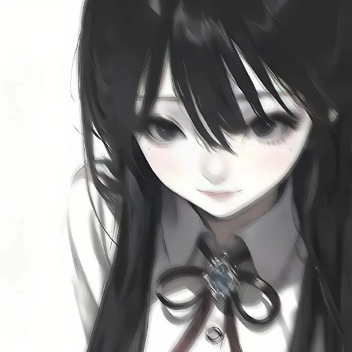 黑白动漫头像女