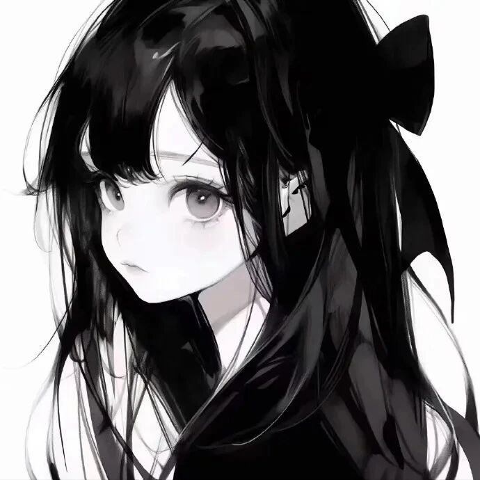 黑白动漫头像女