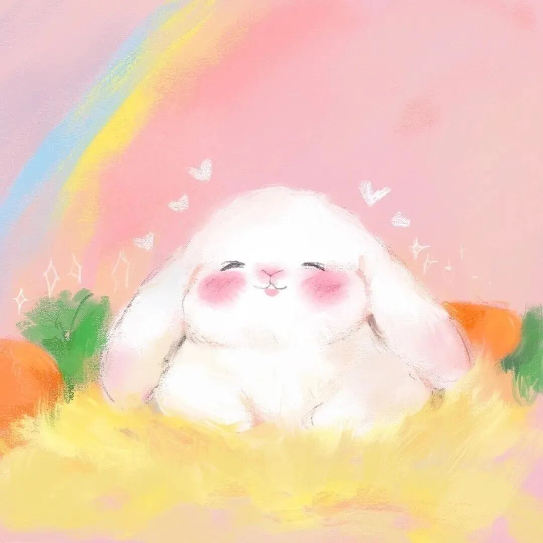 可爱兔子插画卡通头像