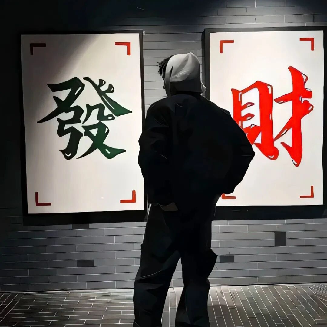 发财好运小众背影不露脸男生头像