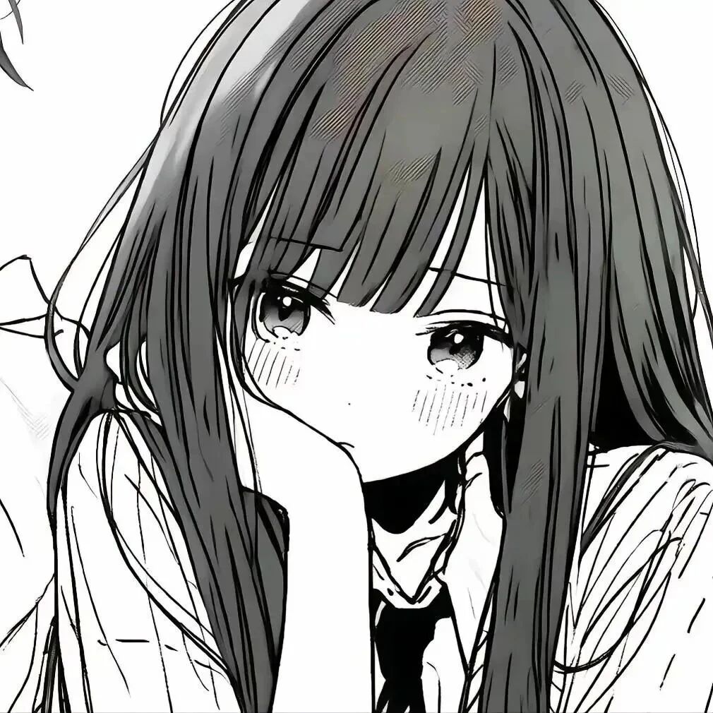 黑白动漫头像女