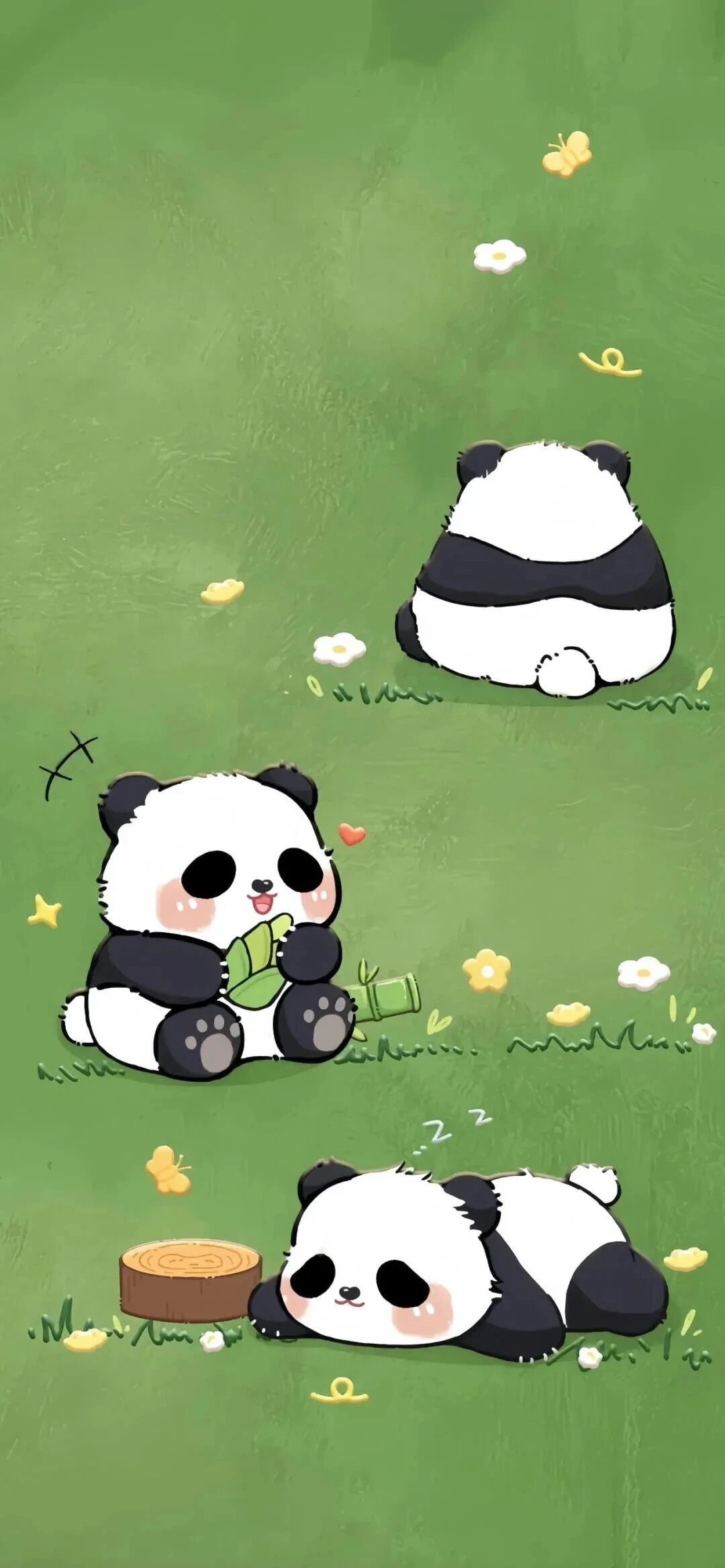 可爱熊猫插画壁纸套图