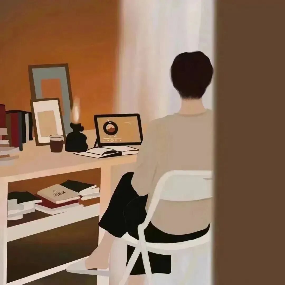 bangongningjinfaxiao办公插画情侣头像