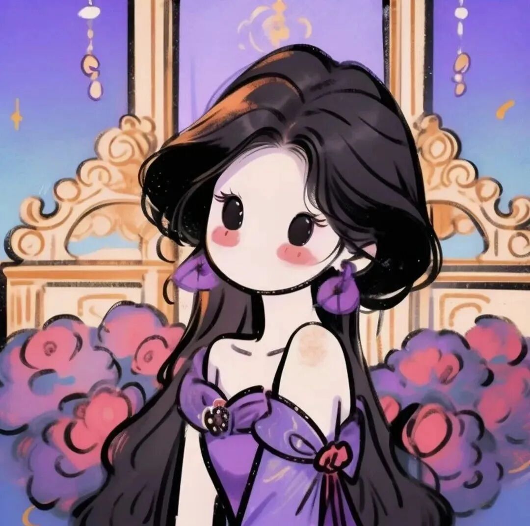 gongzicahovbvdazi公主风插画三人闺蜜头像动漫闺蜜头像