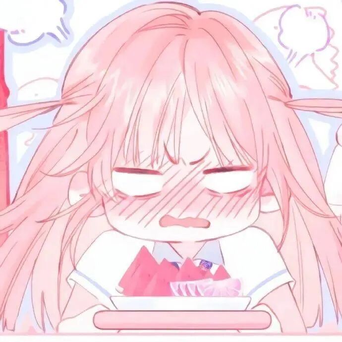 生气呆萌动漫头像女