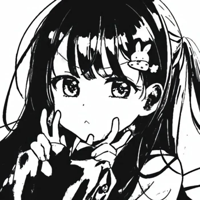 黑白动漫头像女
