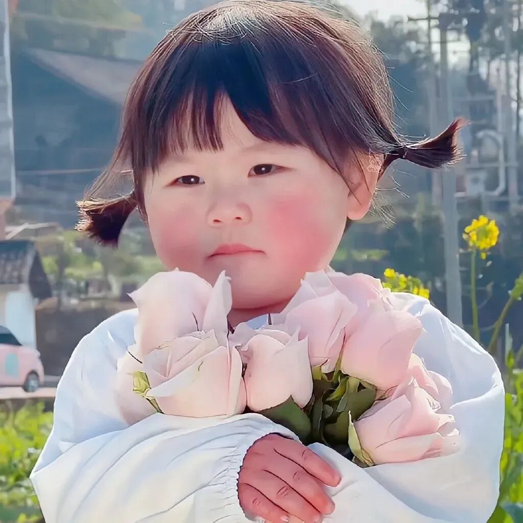 瑶一瑶头像可爱萌娃头像小女孩头像鲜花头像