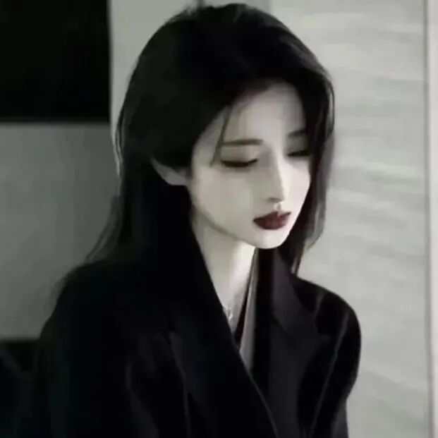 孤独感女生头像黑白女生头像侧脸头像