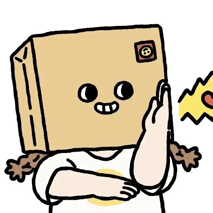 可爱搞怪情侣头像箱子脸头像