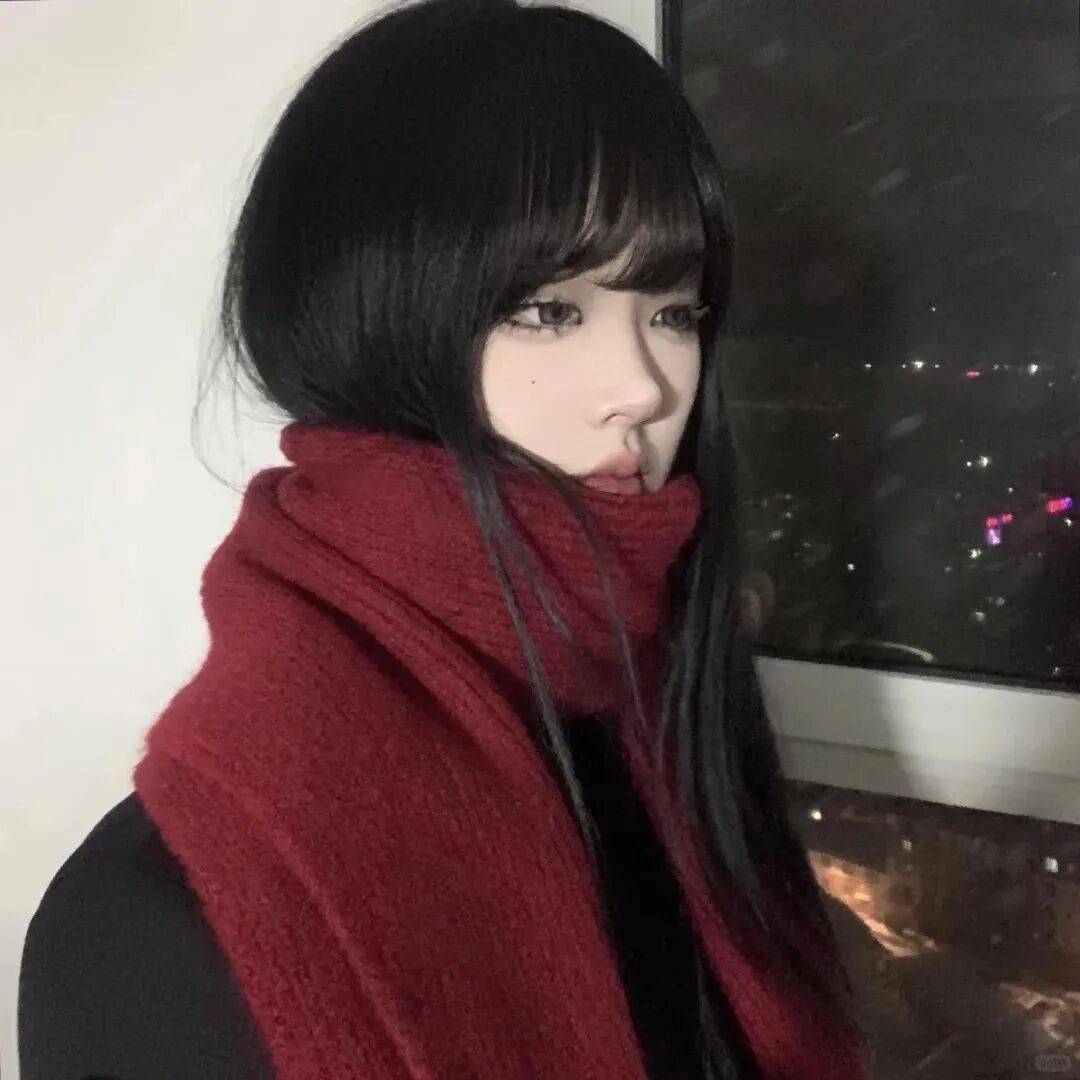 围巾小众女生头像