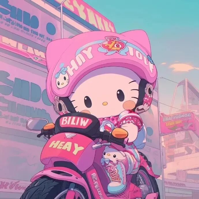 可爱潮流机车猫咪卡通头像