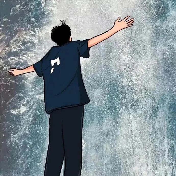 pubuziyoupaituo瀑布自由感手绘情侣头像