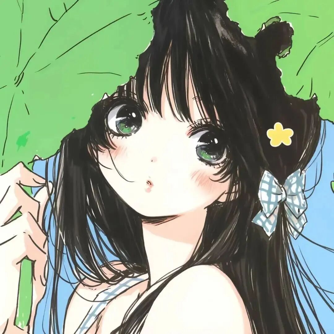 xiarixqinxinkaihei夏日小清新三人闺蜜头像动漫闺蜜头像