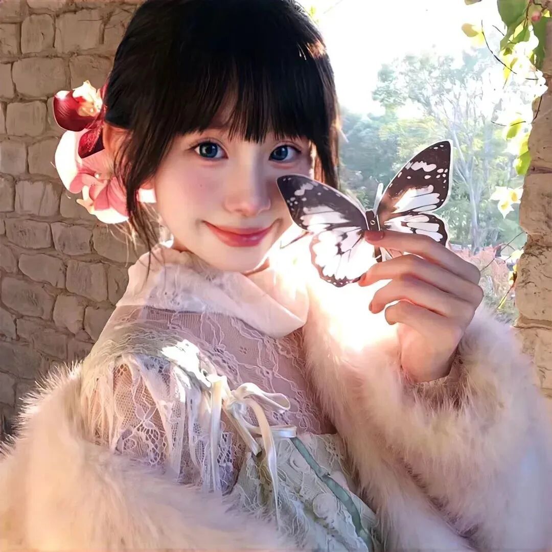 蝴蝶温柔女生头像