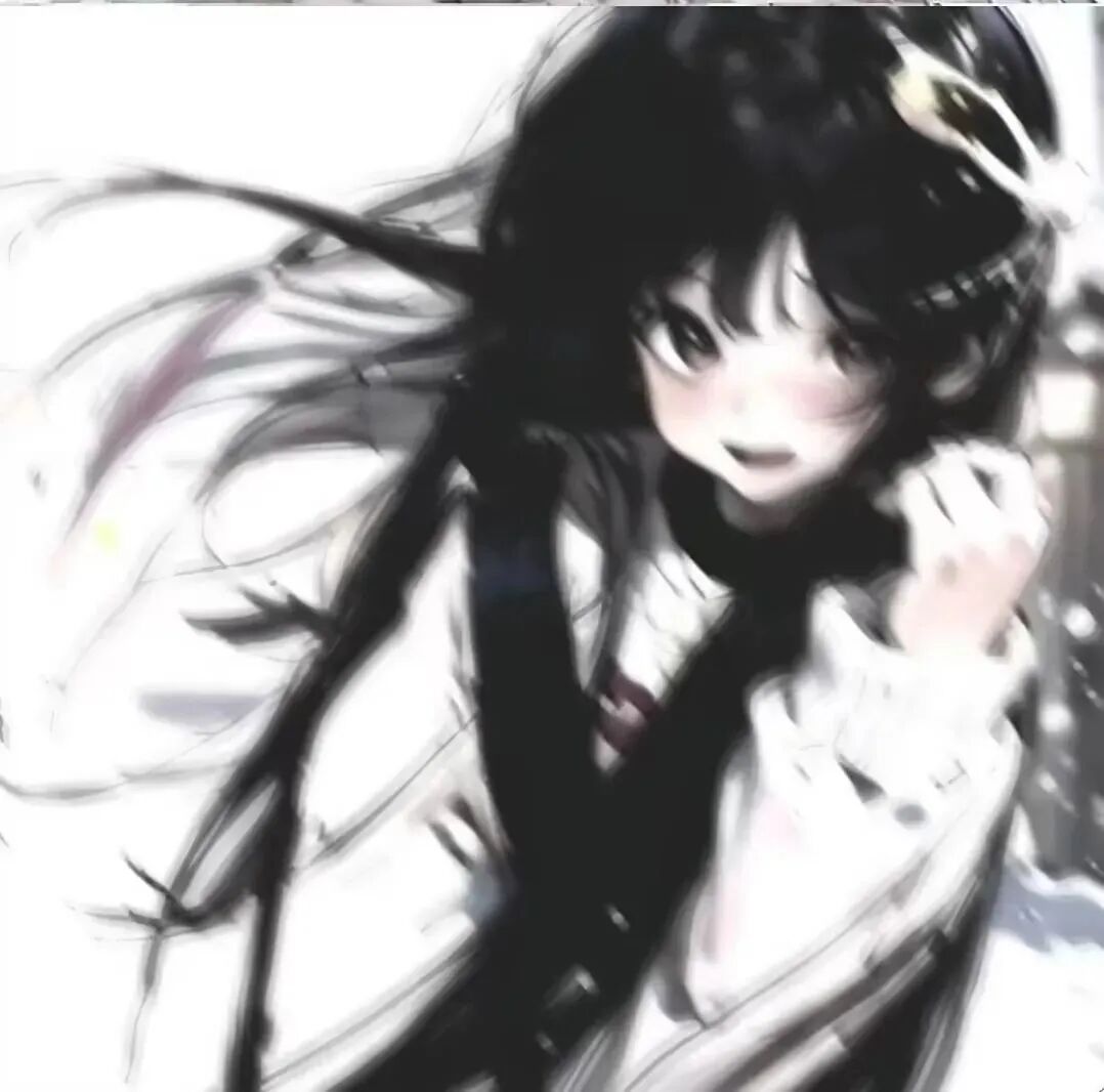 黑白呆萌动漫头像女
