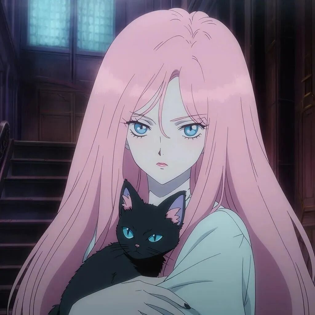 抱着猫咪御姐动漫头像女
