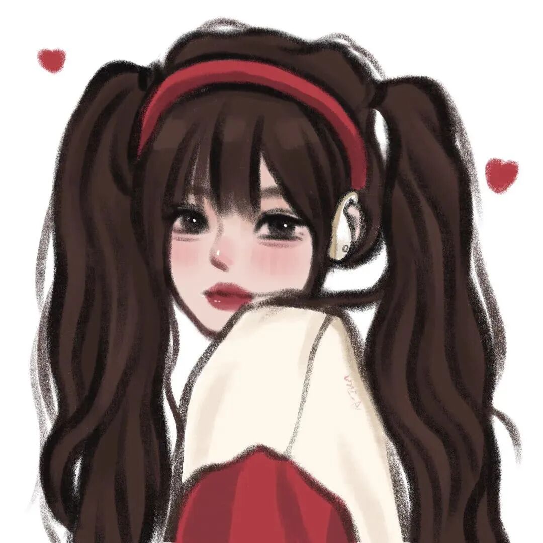 新年手绘双马尾动漫头像女