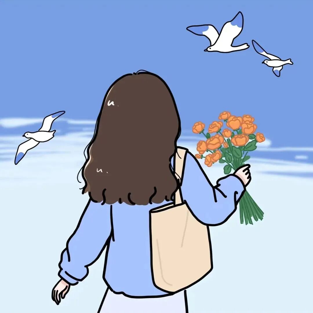 可爱动漫头像女手绘鲜花头像