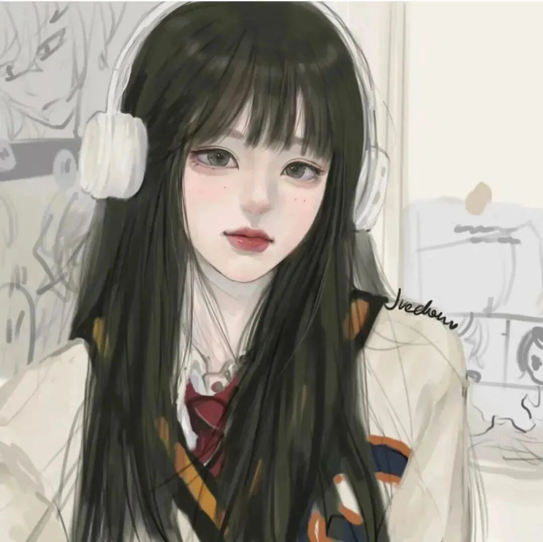 唯美手绘动漫头像女