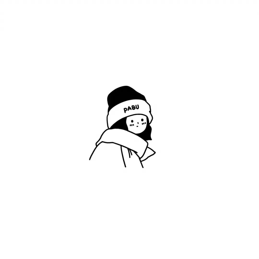 黑白六人闺蜜头像简笔画闺蜜头像