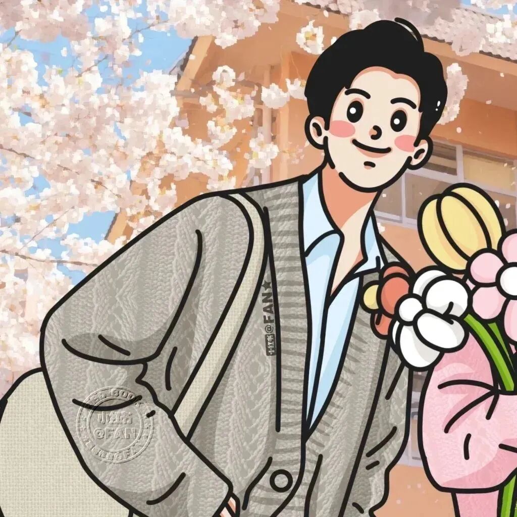 动漫情侣头像鲜花情侣头像