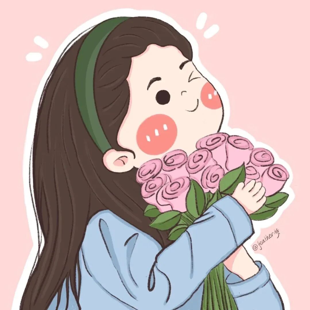 鲜花手绘动漫头像女