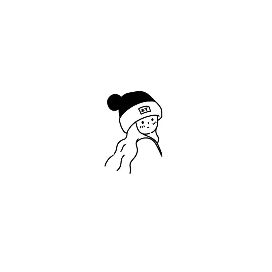 黑白六人闺蜜头像简笔画闺蜜头像
