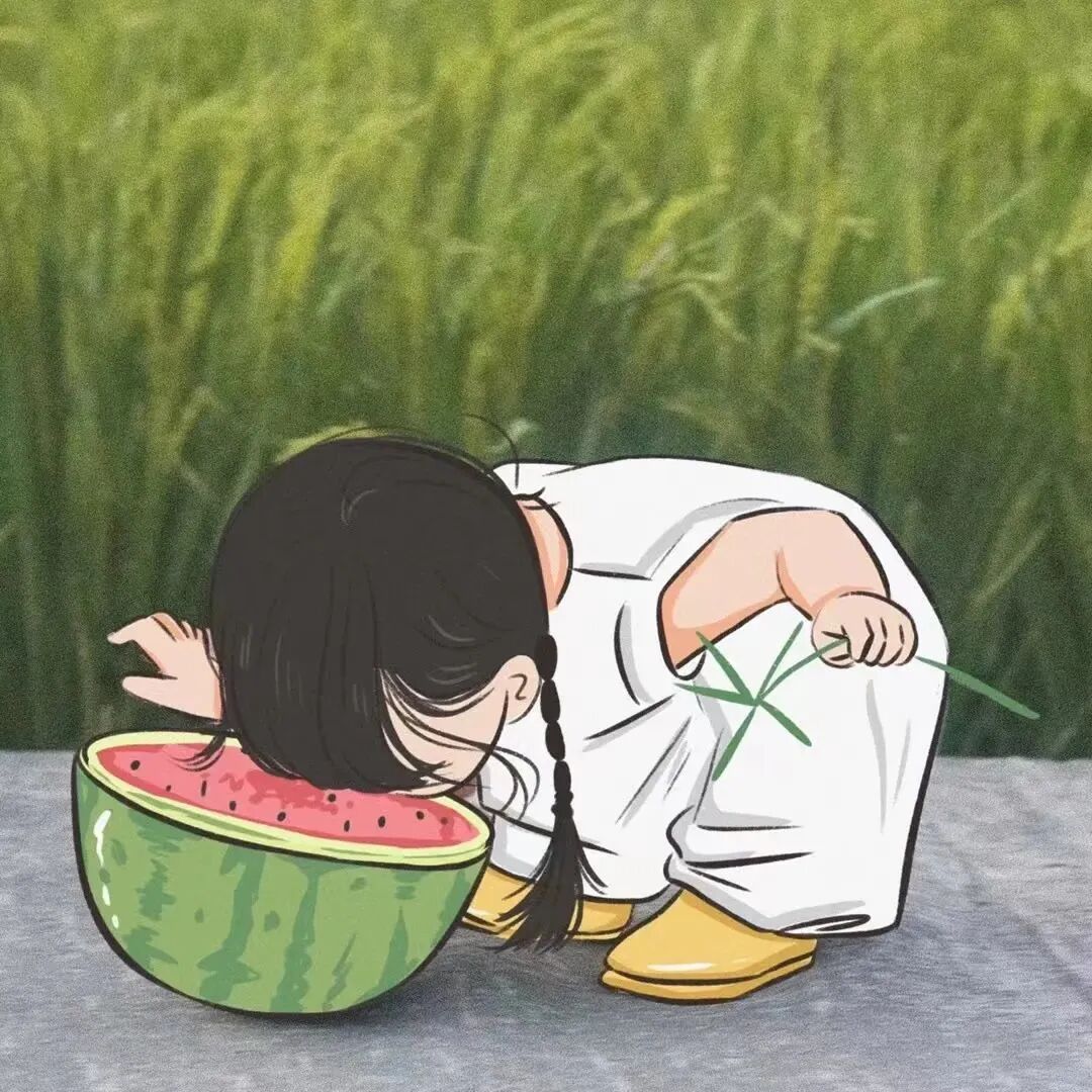 可爱二人闺蜜头像动漫闺蜜头像西瓜卡通头像