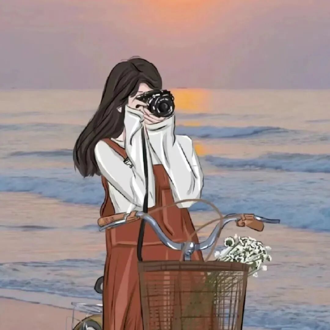 动漫头像女海边头像