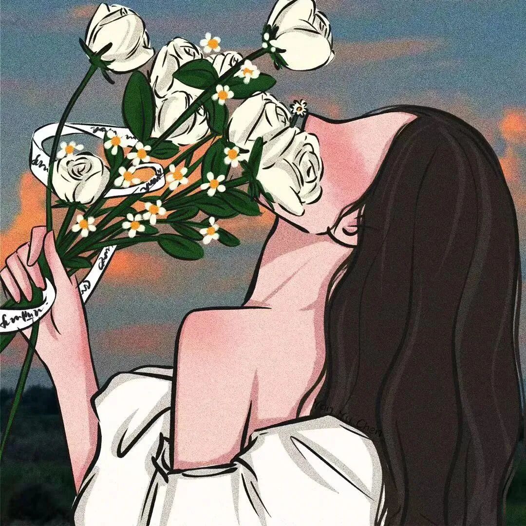 鲜花二人闺蜜头像动漫闺蜜头像
