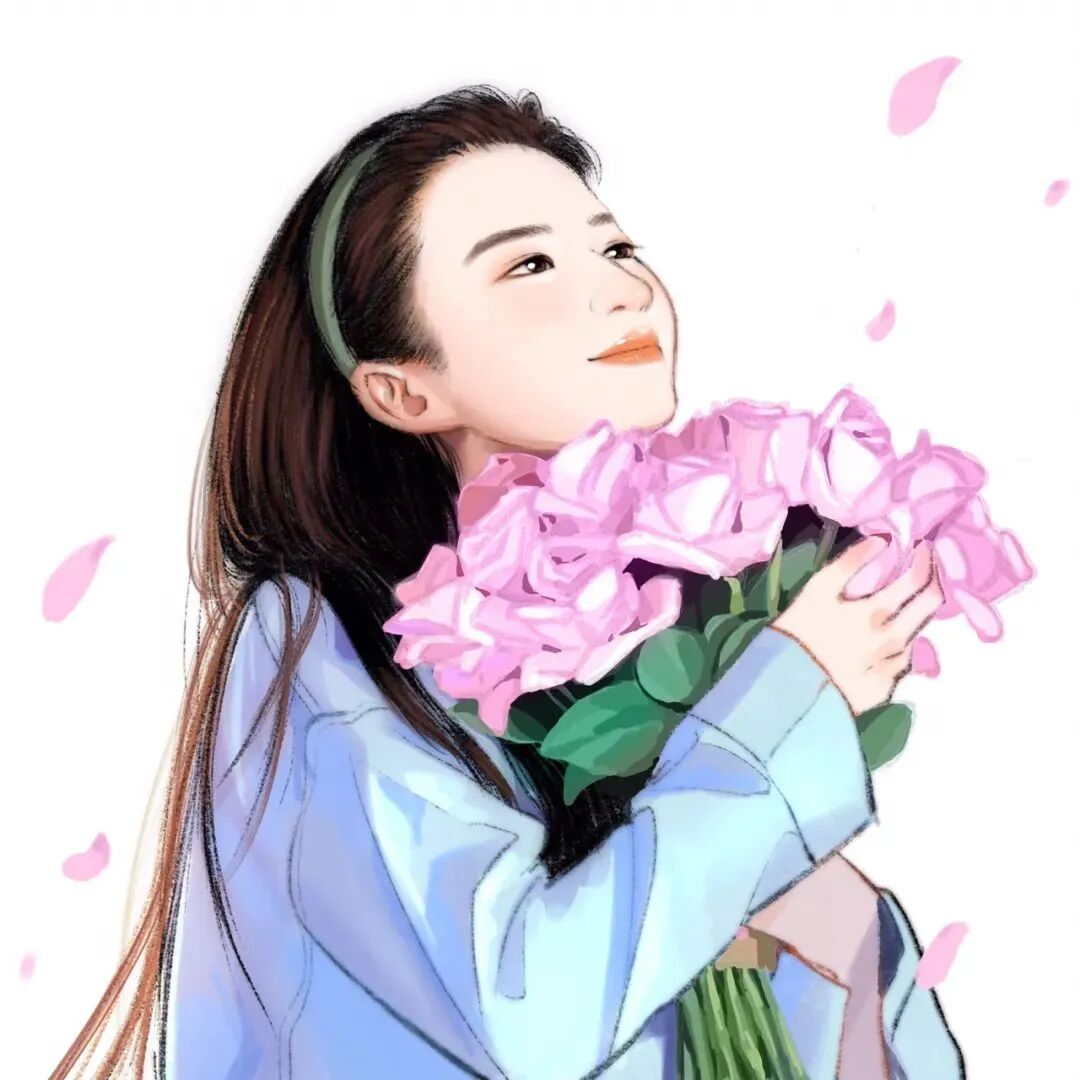 鲜花手绘动漫头像女
