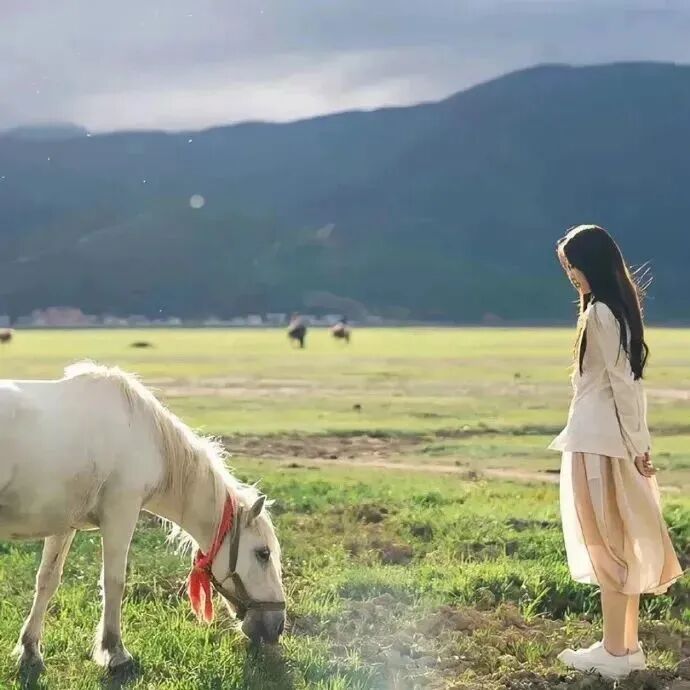 小清新女生头像侧脸头像