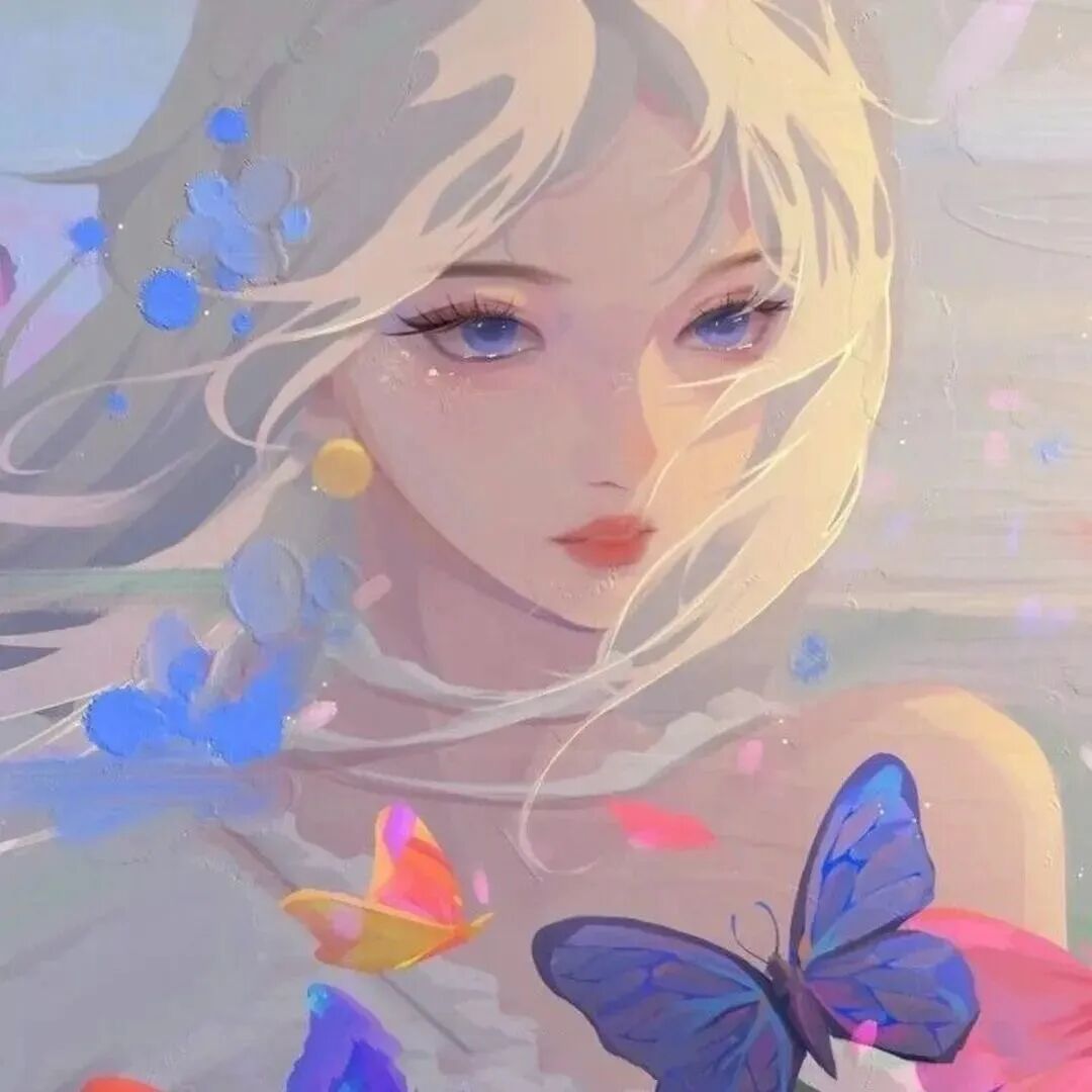 唯美动漫头像女蝴蝶头像