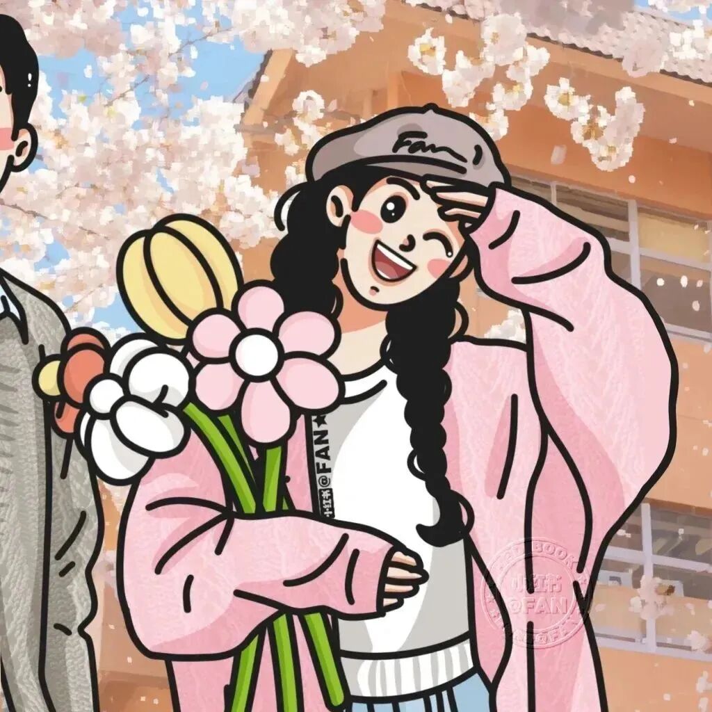 动漫情侣头像鲜花情侣头像