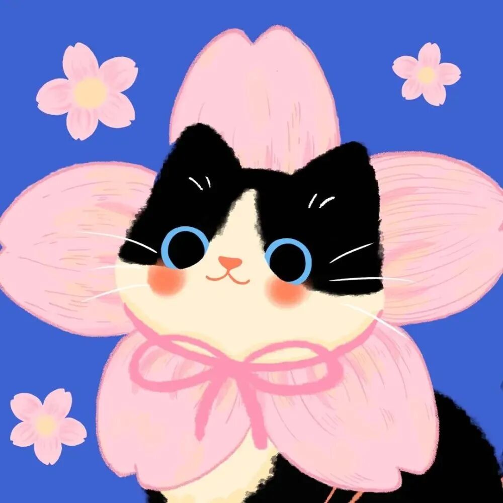 huaomaohuaduozhouyu可爱猫咪插画情侣头像