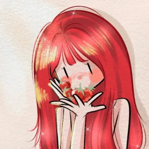喜庆新年手绘动漫头像女