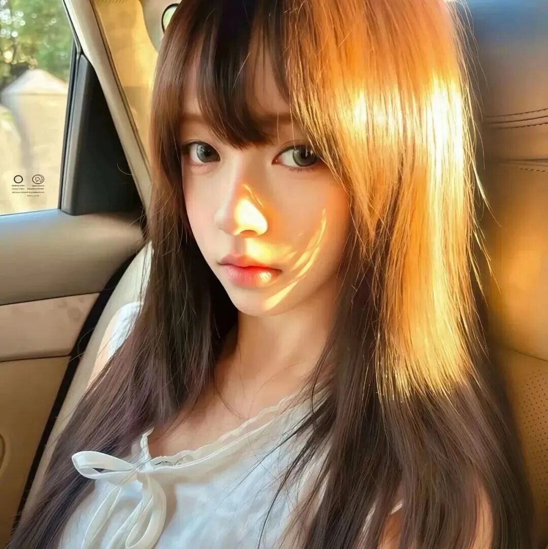 阳光车内甜妹女生头像