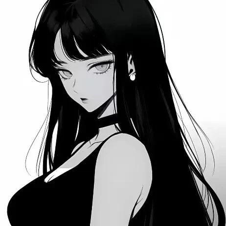 黑白动漫头像女
