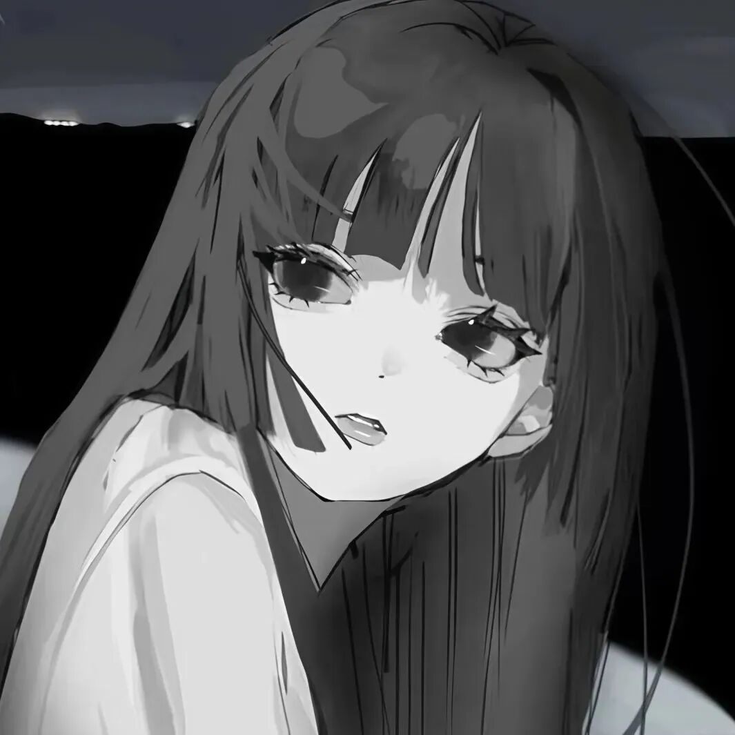 黑白动漫头像女