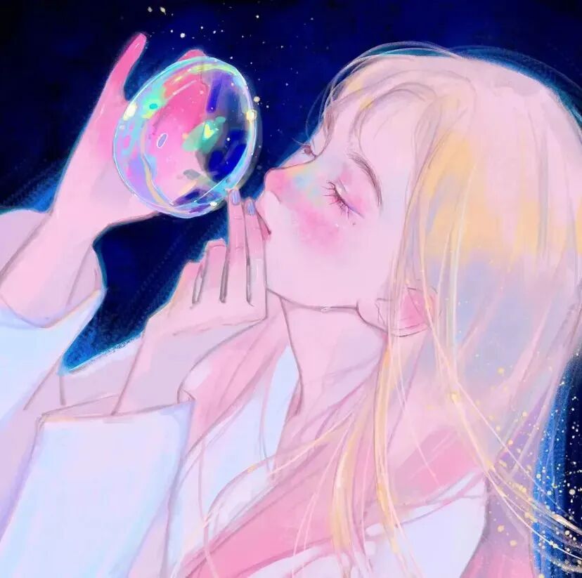 唯美插画动漫头像女